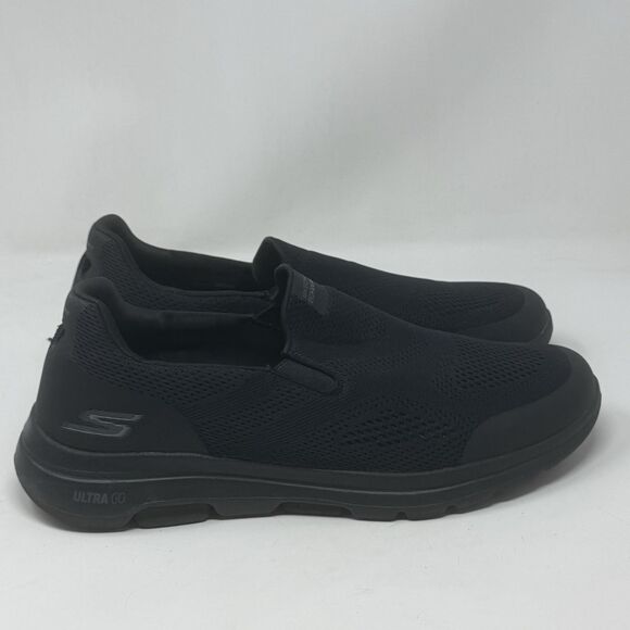 Skechers Go Walk Apprize Shoes Mens 12 Black Slip On Comfort Lightweight Loafers - Picture 1 of 16
